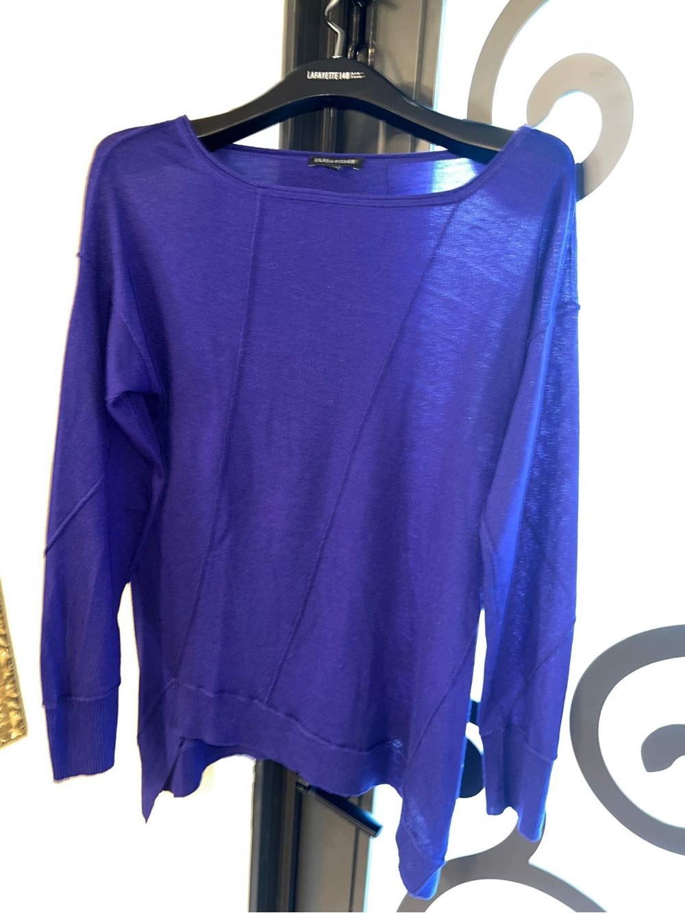 Eileen Fisher Merino Wool Deep Purple Knit Top